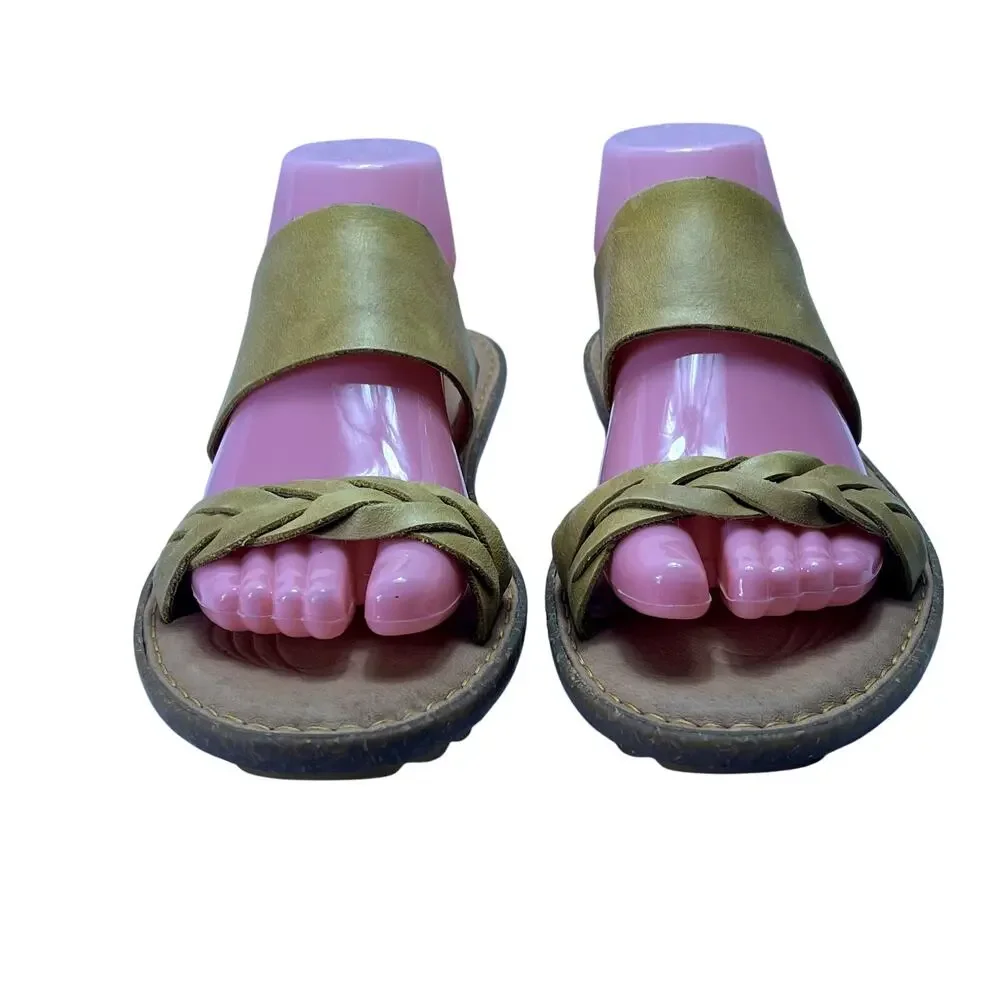 Born Shoes Sandals Women's Size 10 M Morena Yellow Sun Leather Slip on - Picture 5 of 12